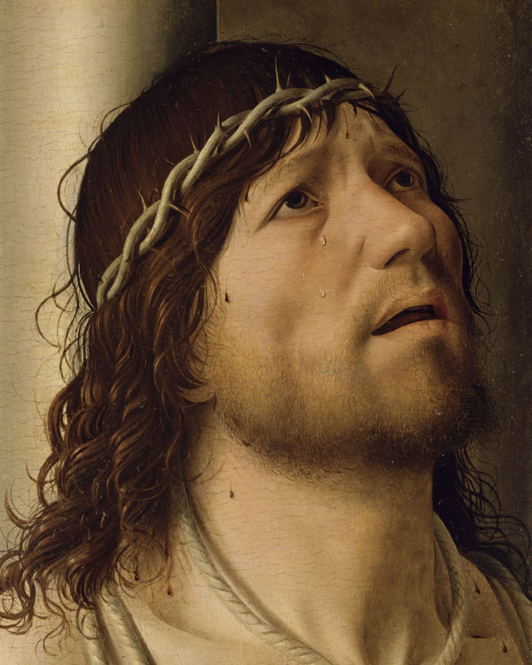 Cristo alla colonna (1475-1479), olio su tavola, particolare. Parigi, Museo del Louvre